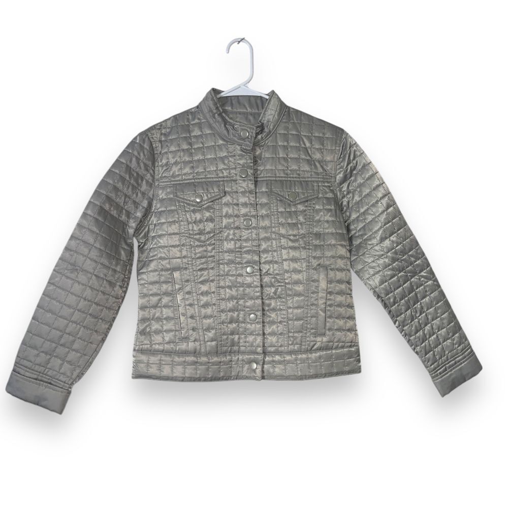 NWT Gap Quilted Silver Sage Green Field‎ Jacket  M